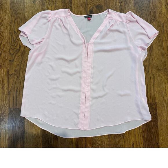 Vince Camuto Women's Flutter Sleeve Blouse Baby Pink Size 3X NWT Elegant Style - Picture 1 of 7